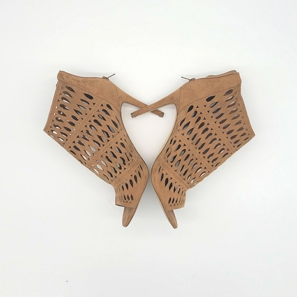 ALDO Caged Brown Ankle Bootie Heels Sz 9.5 - Picture 7 of 11